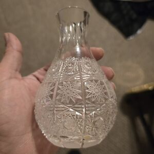 Pinwheel Crystal Hurricane Glass Lamp Vase